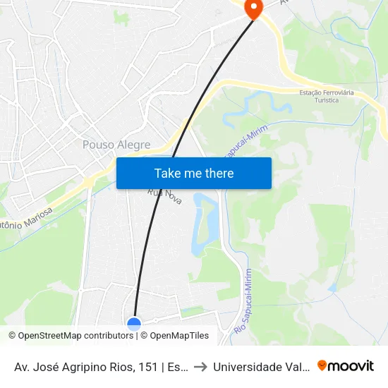 Av. José Agripino Rios, 151 | Escola Abelinha Mágica to Universidade Vale Do Sapucai map