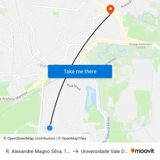 R. Alexandre Magno Silva, 100 | Tecnolar to Universidade Vale Do Sapucai map