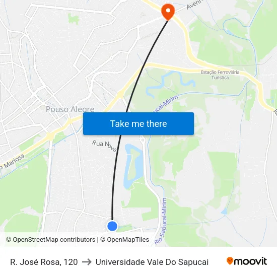 R. José Rosa, 120 to Universidade Vale Do Sapucai map