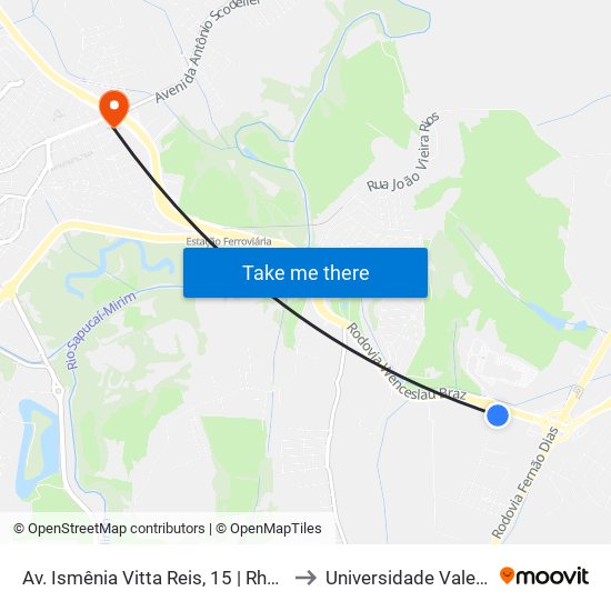Av. Ismênia Vitta Reis, 15 | Rhoma Diesel Bosch to Universidade Vale Do Sapucai map