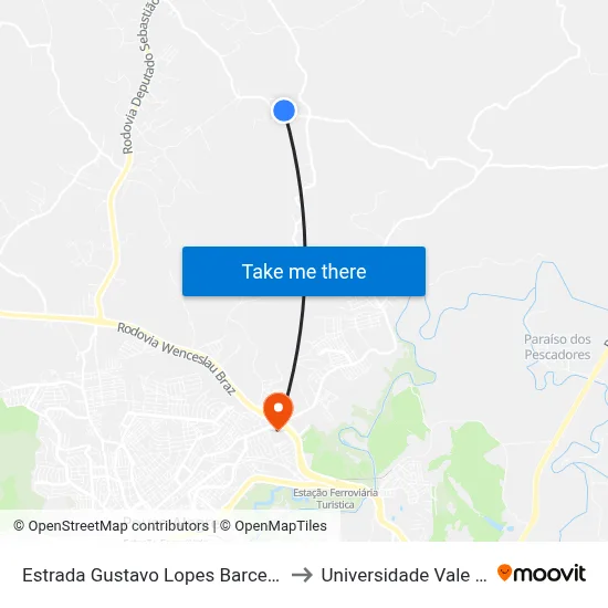 Estrada Gustavo Lopes Barcelos, Norte | Igreja to Universidade Vale Do Sapucai map