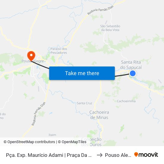 Pça. Exp. Maurício Adami | Praça Da Câmara to Pouso Alegre map