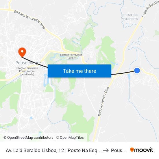 Av. Lalá Beraldo Lisboa, 12 | Poste Na Esquina Com R. Sebastião F. De Souza to Pouso Alegre map