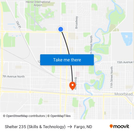 Shelter 235 (Skills & Technology) to Fargo, ND map