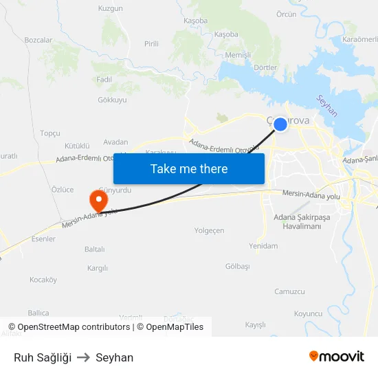 Ruh Sağliği to Seyhan map