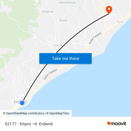 52177 - Köprü to Erdemli map