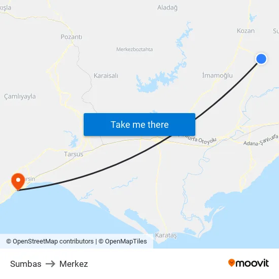 Sumbas to Merkez map