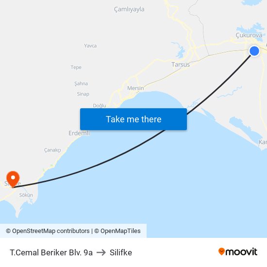 T.Cemal Beriker Blv. 9a to Silifke map