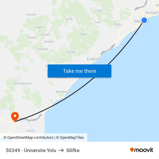 50349 - Üniversite Yolu to Silifke map