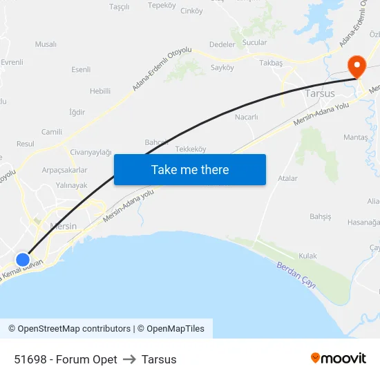 51698 - Forum Opet to Tarsus map