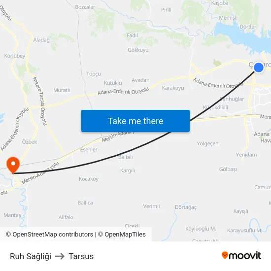 Ruh Sağliği to Tarsus map