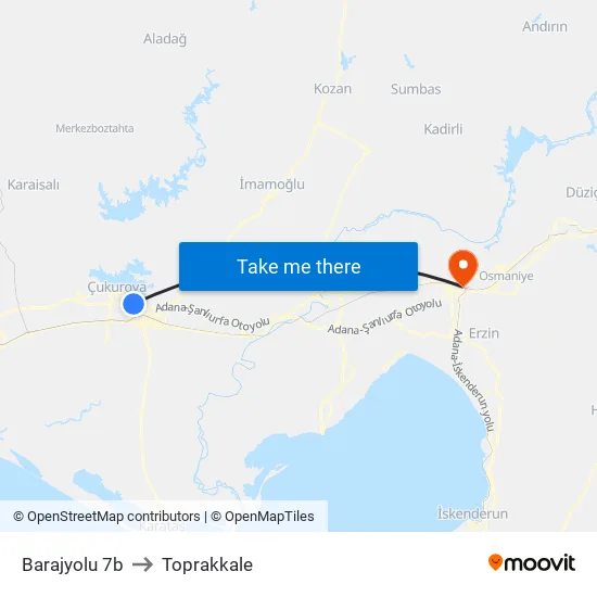 Barajyolu 7b to Toprakkale map