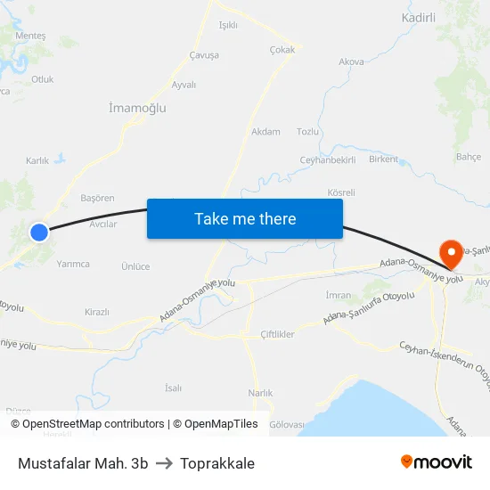Mustafalar Mah. 3b to Toprakkale map