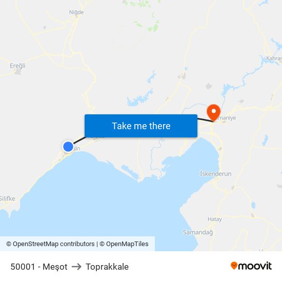 50001 - Meşot to Toprakkale map