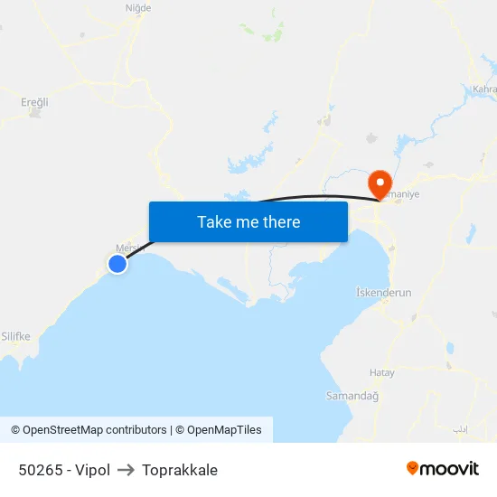 50265 - Vipol to Toprakkale map