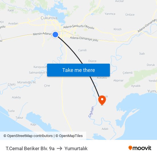 T.Cemal Beriker Blv. 9a to Yumurtalık map