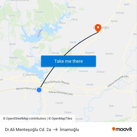 Dr.Ali Menteşoğlu Cd. 2a to İmamoğlu map