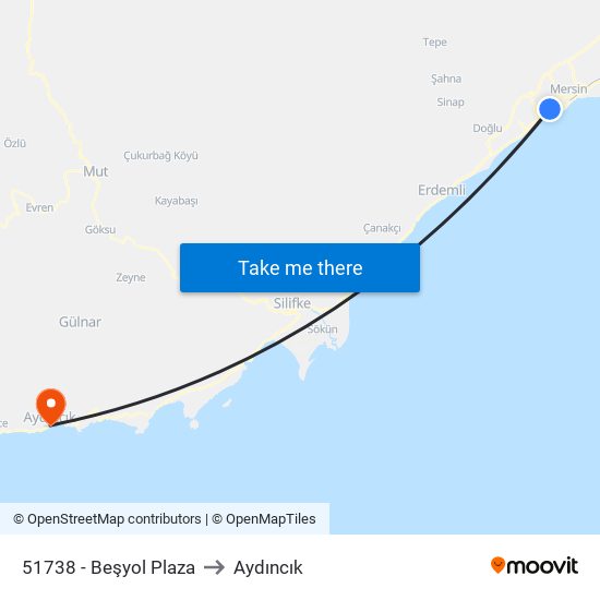 51738 - Beşyol Plaza to Aydıncık map