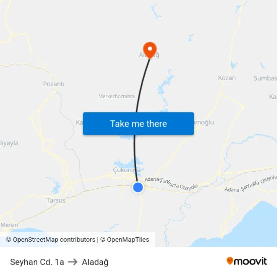 Seyhan Cd. 1a to Aladağ map