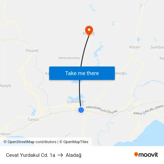 Cevat Yurdakul Cd. 1a to Aladağ map