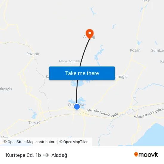Kurttepe Cd. 1b to Aladağ map
