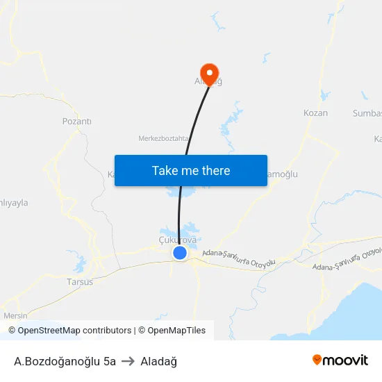A.Bozdoğanoğlu 5a to Aladağ map