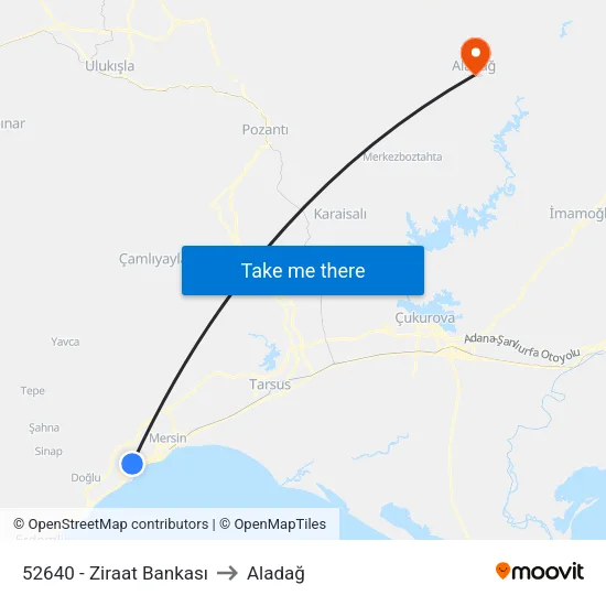 52640 - Ziraat Bankası to Aladağ map