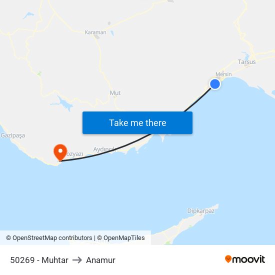50269 - Muhtar to Anamur map