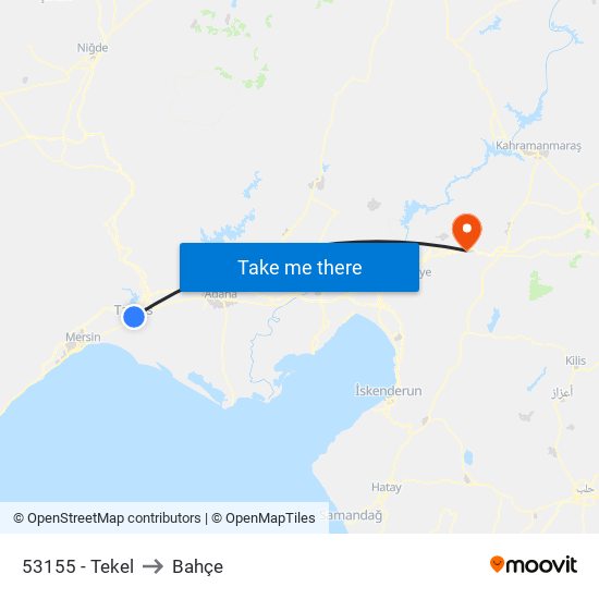 53155 - Tekel to Bahçe map