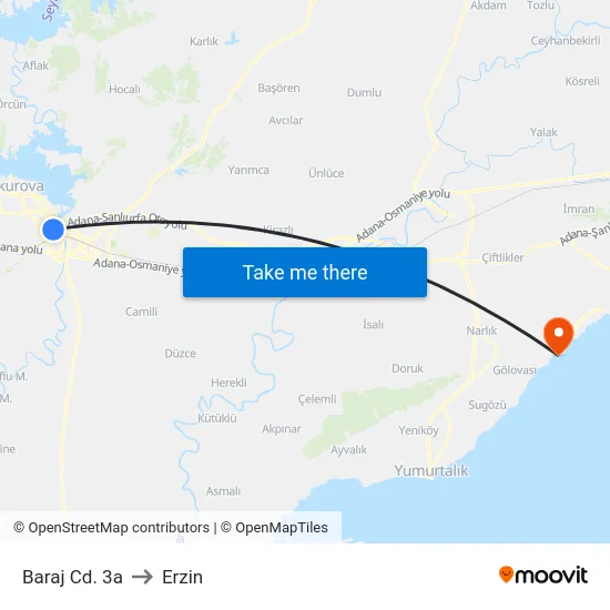 Baraj Cd. 3a to Erzin map