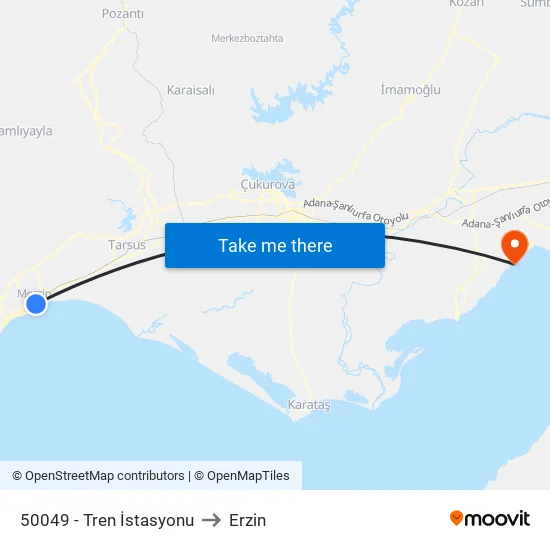 50049 - Tren İstasyonu to Erzin map