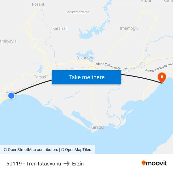 50119 - Tren İstasyonu to Erzin map
