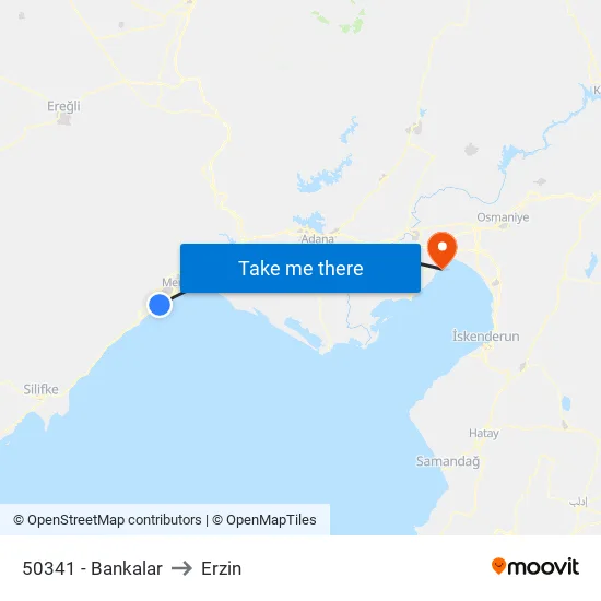 50341 - Bankalar to Erzin map