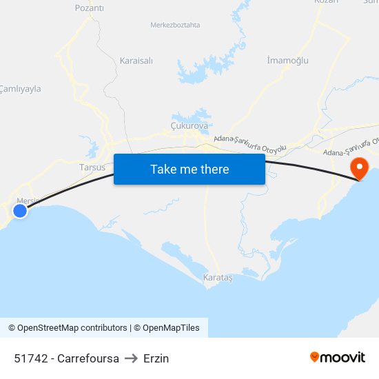 51742 - Carrefoursa to Erzin map