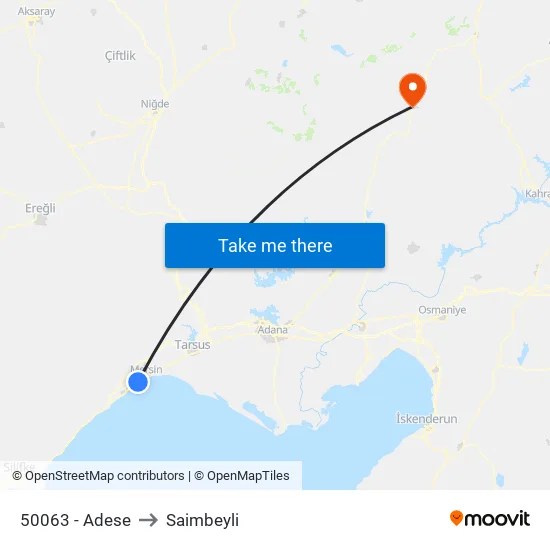 50063 - Adese to Saimbeyli map