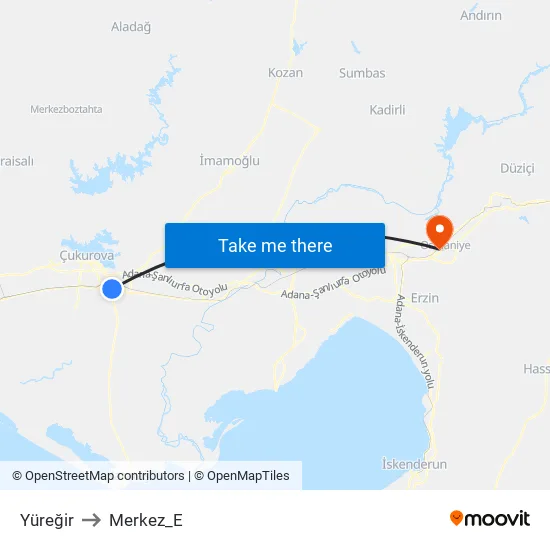 Yüreğir to Merkez_E map