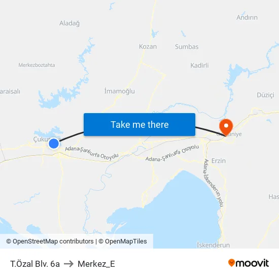 T.Özal Blv. 6a to Merkez_E map