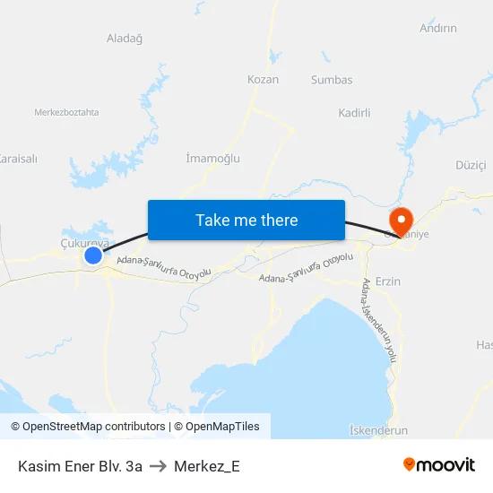 Kasim Ener Blv. 3a to Merkez_E map