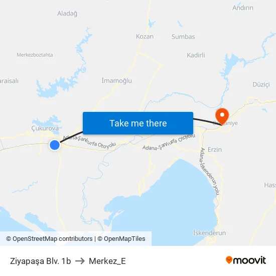Ziyapaşa Blv. 1b to Merkez_E map