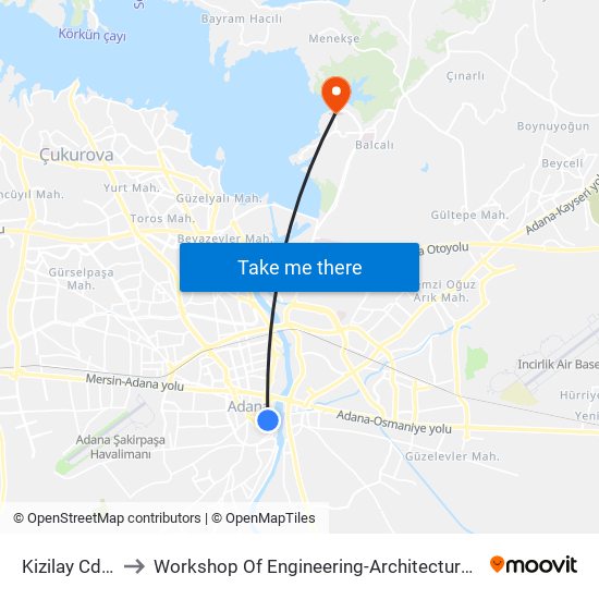 Kizilay Cd. 4a to Workshop Of Engineering-Architecture Faculty map