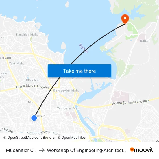 Mücahitler Cd. 6a to Workshop Of Engineering-Architecture Faculty map