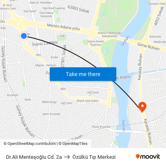 Dr.Ali Menteşoğlu Cd. 2a to Özülkü Tıp Merkezi map