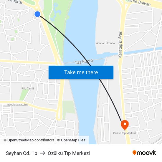 Seyhan Cd. 1b to Özülkü Tıp Merkezi map