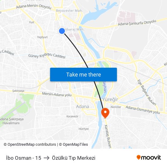 İbo Osman - 15 to Özülkü Tıp Merkezi map