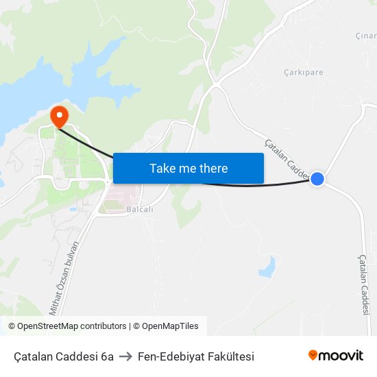 Çatalan Caddesi 6a to Fen-Edebiyat Fakültesi map