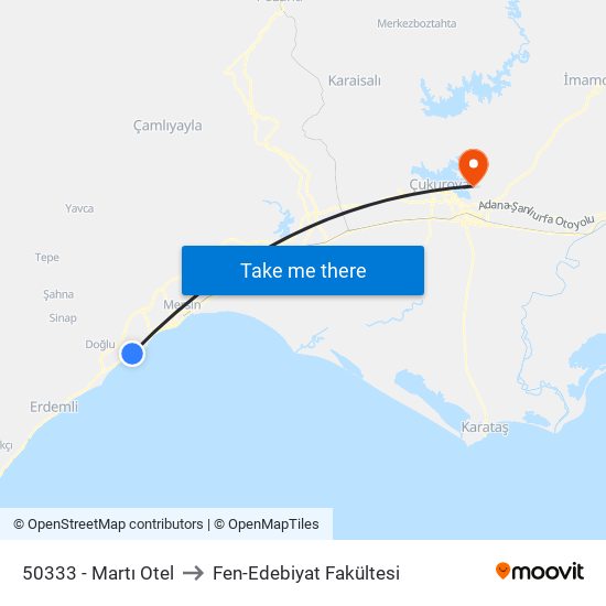 50333 - Martı Otel to Fen-Edebiyat Fakültesi map