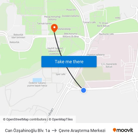 Can Özşahinoğlu Blv. 1a to Çevre Araştırma Merkezi map