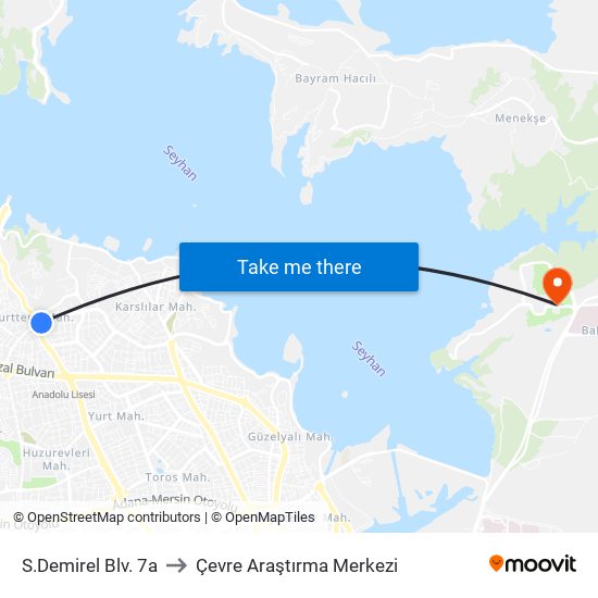 S.Demirel Blv. 7a to Çevre Araştırma Merkezi map