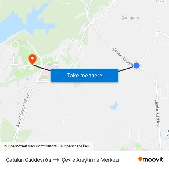 Çatalan Caddesi 6a to Çevre Araştırma Merkezi map