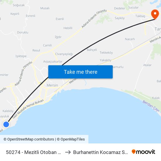 50274 - Mezitli Otoban Yolu to Burhanettin Kocamaz Stadı map